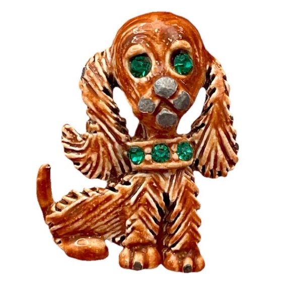 Vintage Dog Brooches Lot Gerry’s Pearl & Gems Jelly Belly Poodle Cocker Spaniel - Picture 4 of 8